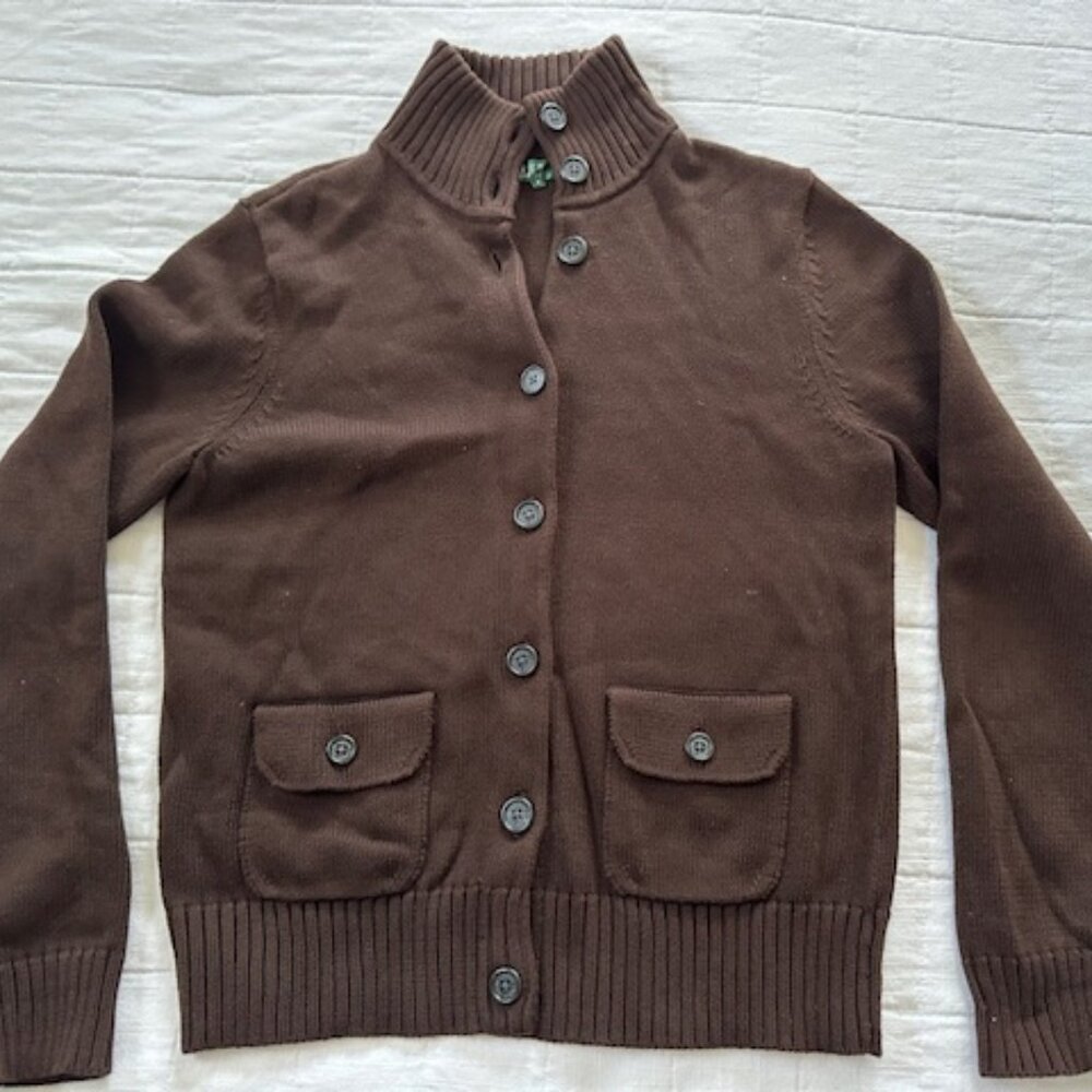 Vintage Classic 90s Ralph Lauren Green Label Cardigan 100% Cotton